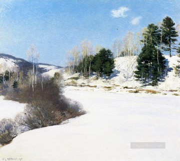 地味なシーン Painting - 静寂な冬の風景 ウィラード・リロイ・メトカーフ
